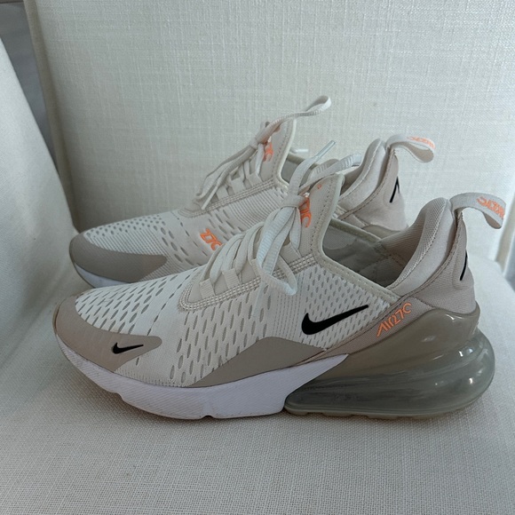Nike Air Max 270 Cream and Tan Sneakers